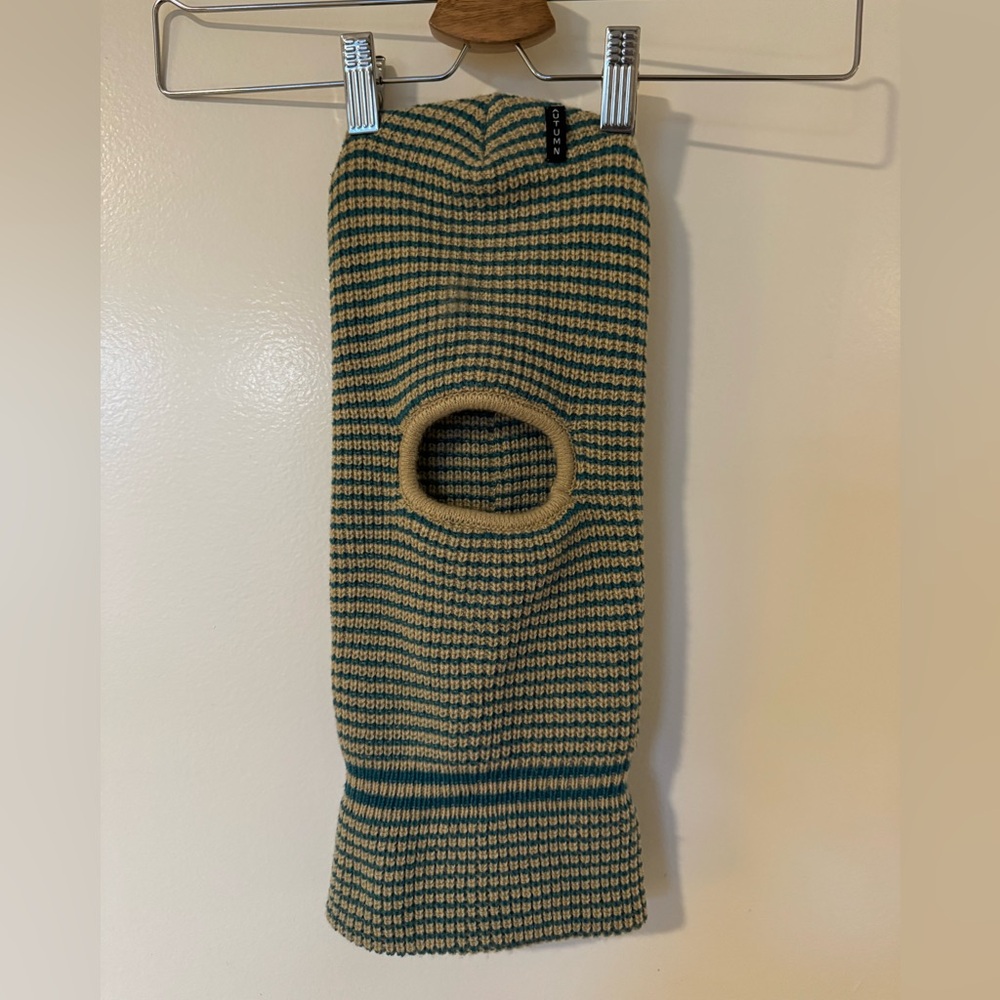 Autumn Striped Knit Balaclava